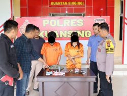 Tim Mata Elang Satresnarkoba Polres Kuansing Tangkap 2 Pelaku Penyalahgunaan Narkotika Jenis Sabu