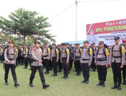 Kapolres Pelalawan Pimpin Apel Pergeseran Pasukan Pengamanan TPS Pemilu 2024