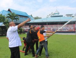 Lapas Binjai Kanwil Kumham Sumut Gelar Simulasi Pencegahan dan Penanganan Bencana Kebakaran