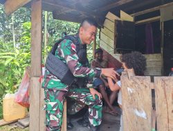 Personel Pos Wambes Yonif 122/TS Laksanakan Pendekatan Teritorial Dengan Masyarakat Binaan