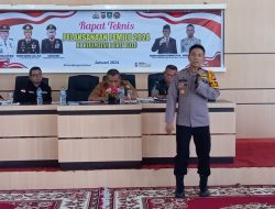 Pastikan Pemilu Aman dan Lancar, Kapolsek Bukit Batu Laksanakan Rapat Teknis Pelaksanaan Pemilu 2024