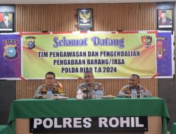 Pengawasan dan Pengendalian Pengadaan Barang dan Jasa, Biro Logistik Polda Riau Sambangi Polres Rohil