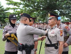 Kapolres Pelalawan Pimpin Upacara Pelantikan dan Serah Terima Jabatan Kapolsek Jajaran Polres Pelalawan