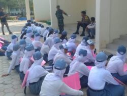 Babinsa Koramil 01 Tambun Desa Sriamur Berikan Materi Pelatihan Anggota Paskibraka HUT RI Ke-79 Tahun 2024