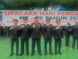 Kalapas Binjai Bersama Ketua DWP Lapas Binjai Hadiri Upacara Peringatan Hari Pengayoman ke-79