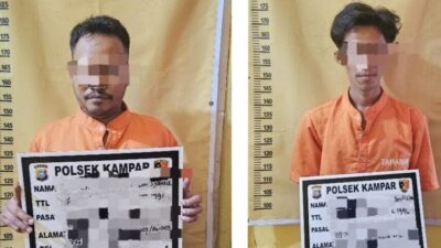 Sempat Sembunyi di Atas Plafon, 2 Pelaku Narkoba di Kampar Ditangkap