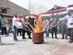 Polres Siak Gelar Press Release dan Pemusnahan 7 Kg Narkotika Jenis Daun Ganja Kering