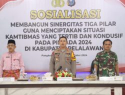 Ciptakan Situasi Kamtibmas Aman dan Kondusif Jelang Pilkada 2024, Kapolres Pelalawan Sosialisasi Membangun Sinergitas Tiga Pilar