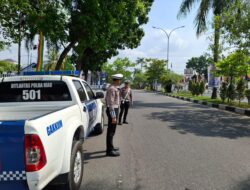Satgas Kamseltibcarlantas OMP LK-2024 Melaksanakan Patroli dan Gatur Lalin
