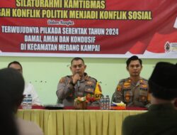 Kapolres Dumai Pimpin Silaturahmi Kamtibmas dan Cooling System di Aula Kantor Camat Medang Kampai
