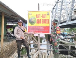 Kapolres Rohil Perintahkan Jajaran Kapolsek Pasang Spanduk Himbauan Hati Hati Buaya