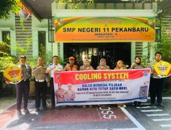 Cooling System Pilkada Damai, Satlantas Polresta Pekanbaru Kunjungi SMPN 11