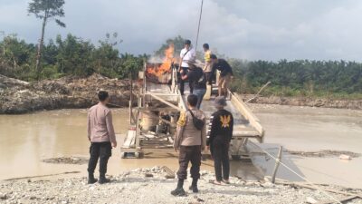 Polsek Singingi Tindak Aktifitas PETI di Kelurahan Muara Lembu