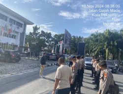 45 Personil Subsatgas PAM Ikuti Apel Pagi di Kantor KPU dan Bawaslu Riau