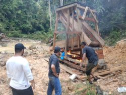 Polsek Kuantan Mudik Lakukan Penindakan Aktivitas PETI di Kawasan Hutan Lindung Bukit Betabuh