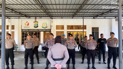 Jelang Pilkada 2024, Personel Subsatgas PAM Kantor Bawaslu Riau Ikuti Apel Pagi 