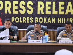 Press Release Ungkap Kasus Karhutla, Kapolres Rohil : Jangan Coba coba Bakar Lahan