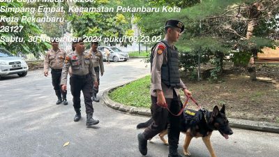 K9 Dilibatkan Dalam Pelaksanaan Kegiatan Sterilisasi Kantor DPRD dan Penyelenggara Pilkada