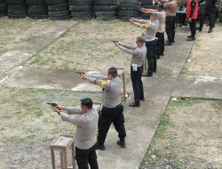 Polres Kuansing Gelar Latihan Menembak Untuk Tingkatkan Profesionalisme Personel