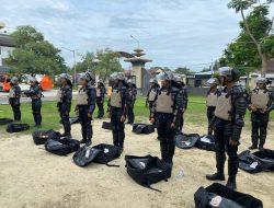 Subdit Dalmas Polda Riau Ikuti Latihan Pemakaian Perlengkapan Dalmas