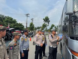Dalam Rangka Ops Lilin LK 2024, Satlantas Polres Kuansing Cek Kesehatan Pengemudi Bus dan Travel 