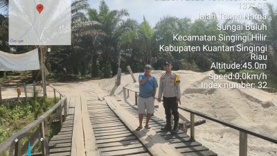 Polsek Logas Tanah Darat Lakukan Pengecekan Dugaan Galian C di Desa Bumi Mulya Berdasarkan Media Online