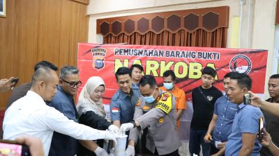 Polres Kuansing Gelar Press Release Pemusnahan Barang Bukti Narkotika