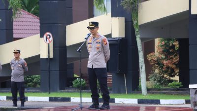 Tekankan Pelayanan Prima dan Jauhi Pelanggaran, Kapolres Kuansing Pimpin Apel Pagi, 