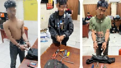 Polsek Dumai Barat Tangkap 3 Pelaku Curat Spesialis Instalasi Listrik Perumahan