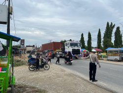 Gatur Lalin di Pasar Ramadhan, Polres Rohil dan Polsek Jajaran Gelar Pengamanan 