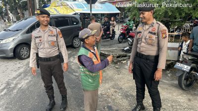 Ops Tertib Ramadhan, Ditsamapta Lakukan Pengamanan Pasar Tumpah dan Patroli Subuh