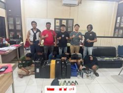 Sita 7 Baterai Litium dan Ungkap 9 LP, Polres Kampar Ringkus Komplotan Spesialis Pencurian Tower di 10 TKP