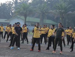 Solidaritas TNI-Polri dan Forkopimda Kampar Gelar Olahraga dan Penghijauan di Hari Bhayangkara