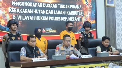 Polres Kepulauan Meranti Tangkap 2 Pelaku Pembakar Lahan