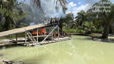 Jernihkan Sungai Indragiri, Polres Inhu Gelar Razia PETI