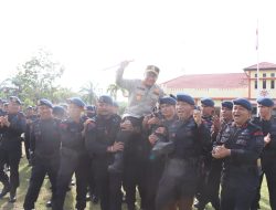 Silaturahmi ke Batalyon B Pelopor Brimob Polda Riau, Kapolres Rohil Pimpin Apel Kesiapsiagaan Kamtibmas