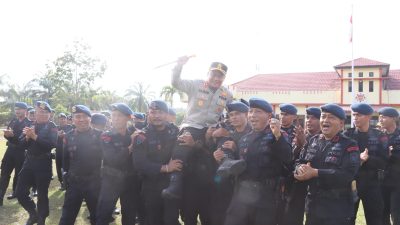 Silaturahmi ke Batalyon B Pelopor Brimob Polda Riau, Kapolres Rohil Pimpin Apel Kesiapsiagaan Kamtibmas