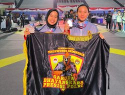 Dua Polwan Polda Riau Meraih Medali di Kejuaraan Taekwondo Internasional