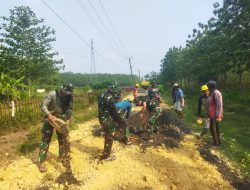 Satgas TMMD ke-126 Kodim 0509/Bekasi Hari Pertama Bangun Jalan Lingkungan dan Saluran Air di Desa Nagacipta