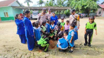 Lewat Program Green Policing, Polres Dumai Edukasi Cinta Lingkungan ke Siswa TK Victory
