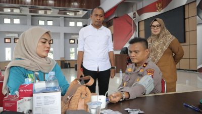 Hari Jadi Humas Polri Ke 74, Polres Rohil Gelar Donor Darah Serentak 