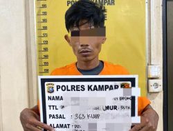 Polres Kampar Tangkap Pelaku Curat di Warung Kelontong Desa Bukit Payung
