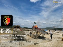 Polsek Kuantan Mudik Tertibkan 17 Rakit PETI di Sungai Tanalo