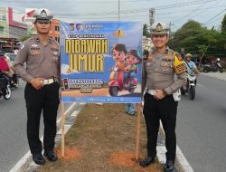 Operasi Zebra LK 2025, Polres Siak Pasang 18 Spanduk Himbauan Keselamatan Lalu Lintas