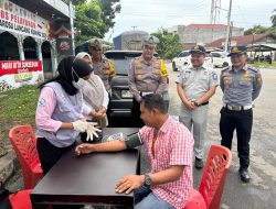 Cegah Kecelakaan, Polres Kuansing Gelar Ramp Check, Tes Urine dan Cek Kesehatan Supir Angkutan