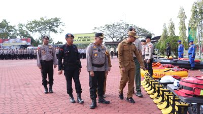 Polres Rohil Bersama Pemerintah Daerah Gelar Apel Kesiapsiagaan Penanggulangan Bencana 