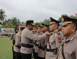 Kapolres Kampar Pimpin Sertijab Kabag Ops, Kabag Log, Kasat Samapta dan Kasat Binmas