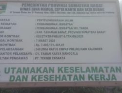 Kabid BMCKTR Sumbar Beri Sanksi Denda Keterlambatan Pengerjaan Proyek Jembatan Sei Tarok