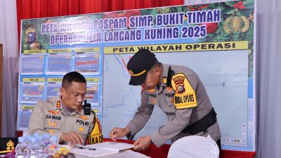 Kapolres Rohil Tinjau Pos Pam Simpang Bukit Timah, Pastikan Kesiapsiagaan Operasi Lilin 2025
