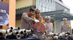 Kapolres Siak Pimpin Press Release Akhir Tahun 2025 dan Pemusnahan Barang Bukti